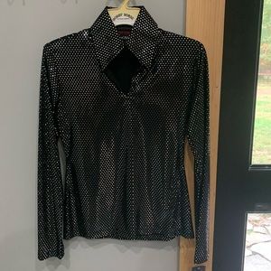 NWT Black with Glitter Dots Limited Edition Hobby Horse Western Show Shirt